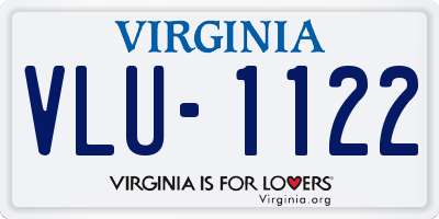 VA license plate VLU1122