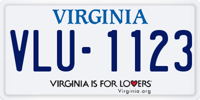 VA license plate VLU1123
