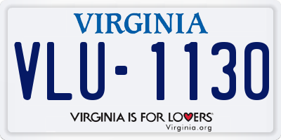 VA license plate VLU1130