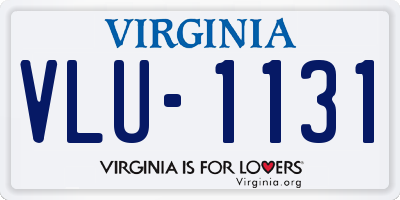 VA license plate VLU1131