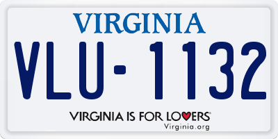 VA license plate VLU1132