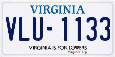 VA license plate VLU1133