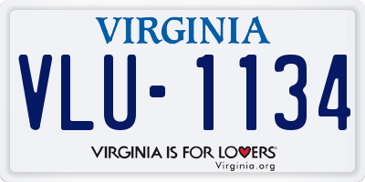 VA license plate VLU1134