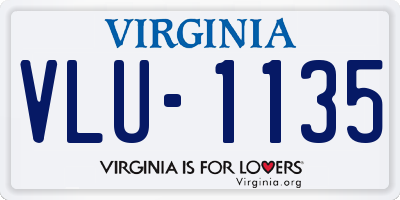 VA license plate VLU1135
