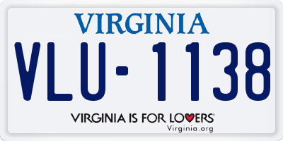 VA license plate VLU1138