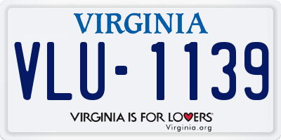 VA license plate VLU1139