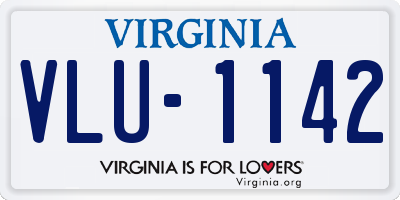 VA license plate VLU1142