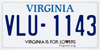 VA license plate VLU1143