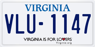 VA license plate VLU1147