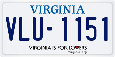 VA license plate VLU1151