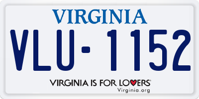 VA license plate VLU1152