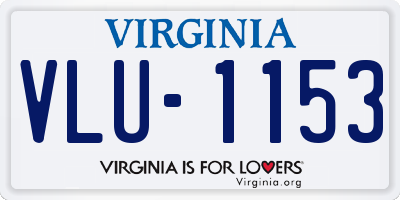 VA license plate VLU1153