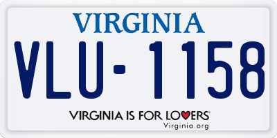 VA license plate VLU1158