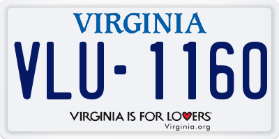 VA license plate VLU1160