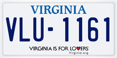 VA license plate VLU1161