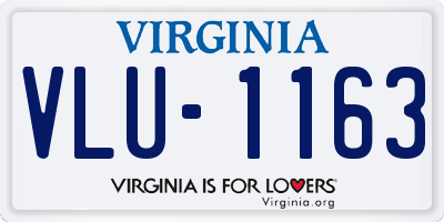 VA license plate VLU1163