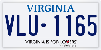 VA license plate VLU1165