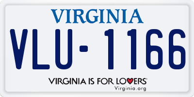 VA license plate VLU1166