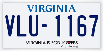 VA license plate VLU1167