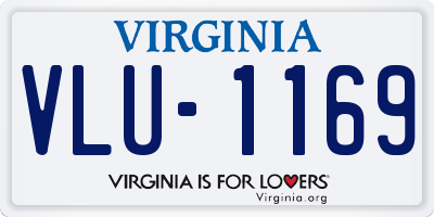 VA license plate VLU1169
