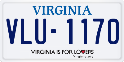 VA license plate VLU1170