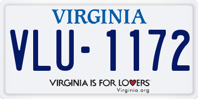VA license plate VLU1172