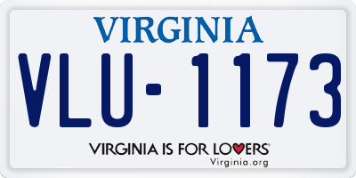 VA license plate VLU1173