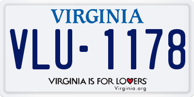 VA license plate VLU1178
