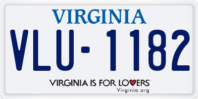 VA license plate VLU1182