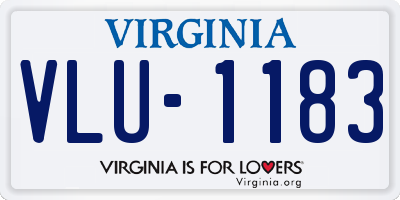 VA license plate VLU1183