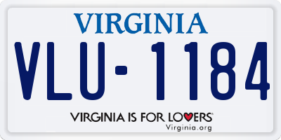 VA license plate VLU1184