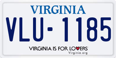 VA license plate VLU1185