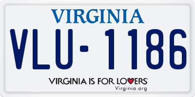VA license plate VLU1186