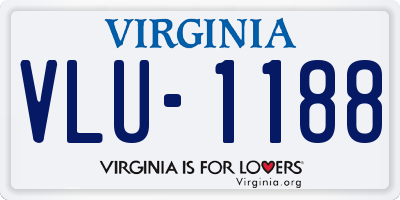 VA license plate VLU1188