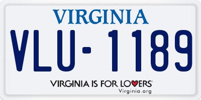 VA license plate VLU1189