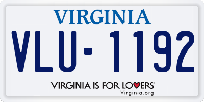 VA license plate VLU1192