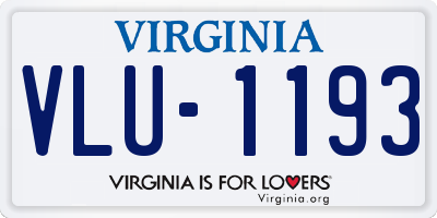 VA license plate VLU1193