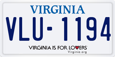 VA license plate VLU1194