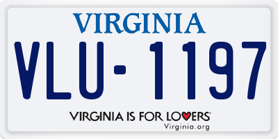 VA license plate VLU1197