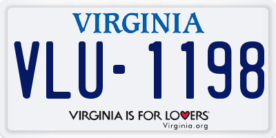 VA license plate VLU1198