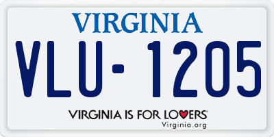 VA license plate VLU1205