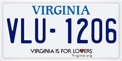 VA license plate VLU1206