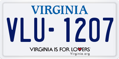VA license plate VLU1207