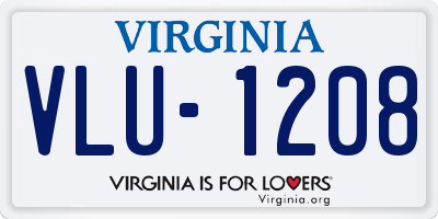 VA license plate VLU1208