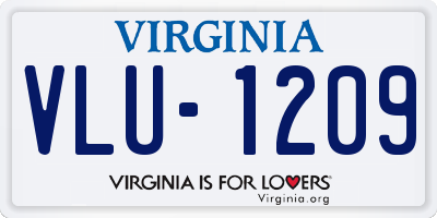 VA license plate VLU1209