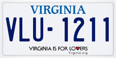 VA license plate VLU1211