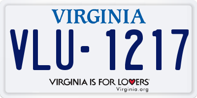 VA license plate VLU1217