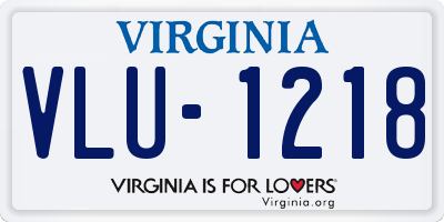 VA license plate VLU1218