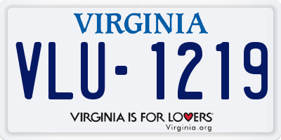 VA license plate VLU1219