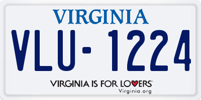 VA license plate VLU1224